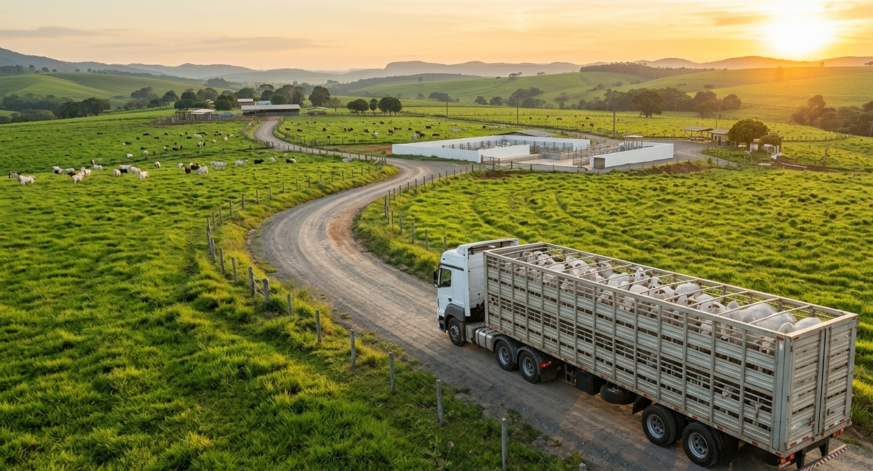 Transporte de animais vivos: Como a logística correta protege a rentabilidade da pecuária