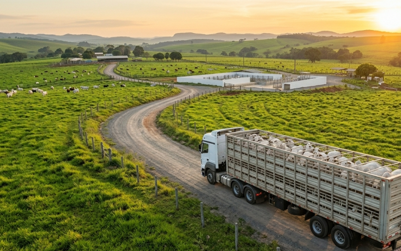 Transporte de animais vivos: Como a logística correta protege a rentabilidade da pecuária