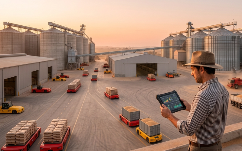 Logística Interna com AGVs no Agronegócio: Como automatizar armazéns e reduzir custos operacionais
